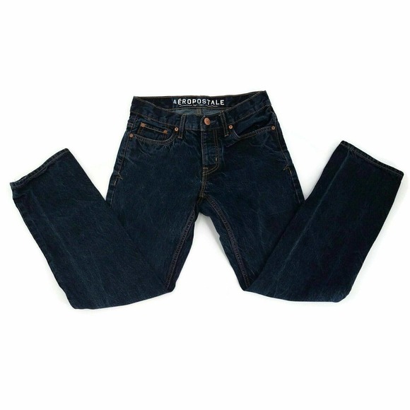 Aeropostale Mens Jeans Essex Classic Straight Blue Pockets Button Fly 28 x 30 - Picture 10 of 12